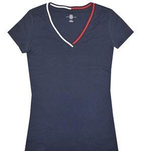 Tommy Hilfiger Women Signature Short Sleeve V-Neck